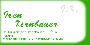iren kirnbauer business card